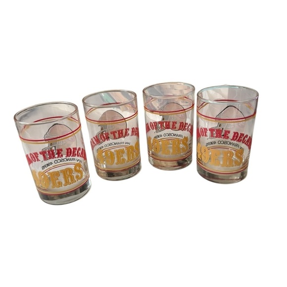 San Francisco 49ers Team of the Decde 12 Ozs Drinking Glasses 1980's NFL Footbal - Picture 4 of 6